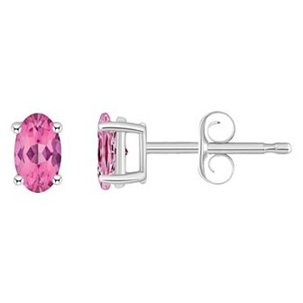 Celebration Gems 14k White Gold Oval Birthstone Stud Earrings