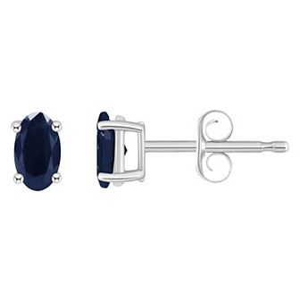 Celebration Gems 14k White Gold Oval Birthstone Stud Earrings