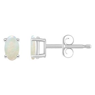 Celebration Gems 14k White Gold Oval Birthstone Stud Earrings
