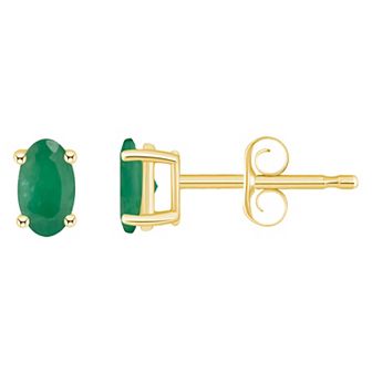 Celebration Gems 14k Gold Oval Birthstone Stud Earrings