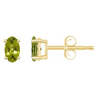 Celebration Gems 14k Gold Oval Birthstone Stud Earrings