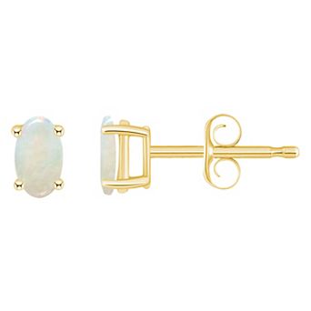 Celebration Gems 14k Gold Oval Birthstone Stud Earrings