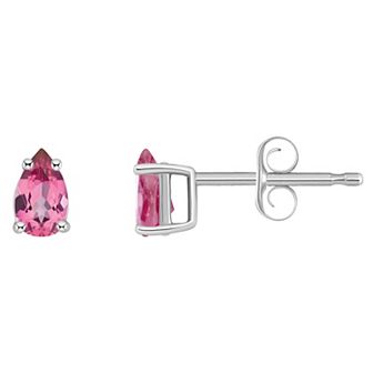 Celebration Gems 14k White Gold Pear Shape Birthstone Stud Earrings
