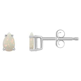 Celebration Gems 14k White Gold Pear Shape Birthstone Stud Earrings