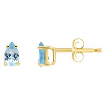 Celebration Gems 14k Gold Pear Shape Birthstone Stud Earrings