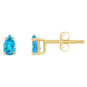 Celebration Gems 14k Gold Pear Shape Birthstone Stud Earrings