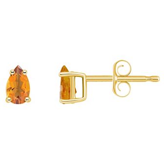 Celebration Gems 14k Gold Pear Shape Birthstone Stud Earrings