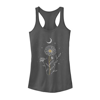 Juniors' Floral Moon Flowers Tank Top