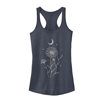 Juniors' Floral Moon Flowers Tank Top