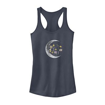 Juniors' Night Moon Flower Galactic Tank Top