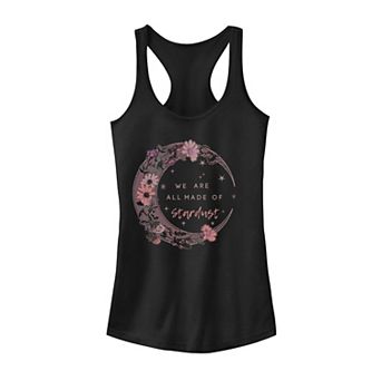 Juniors' Stardust Moon Galactic Flowers Tank Top