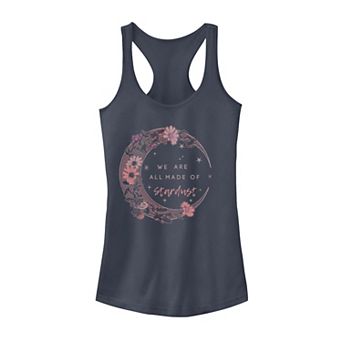 Juniors' Stardust Moon Galactic Flowers Tank Top