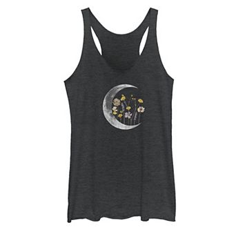 Juniors' Night Moon Flower Galactic Tank Top