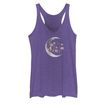 Juniors' Night Moon Flower Galactic Tank Top