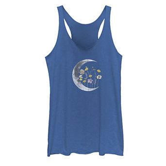 Juniors' Night Moon Flower Galactic Tank Top
