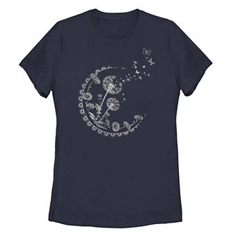 Juniors' Dandelion Moon Artsy Flowers Tee