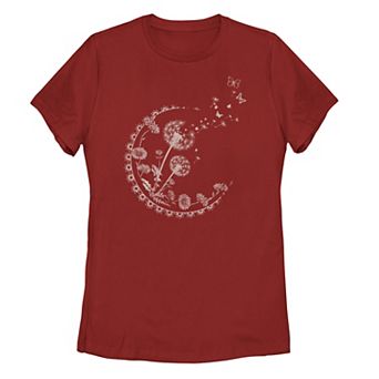 Juniors' Dandelion Moon Artsy Flowers Tee