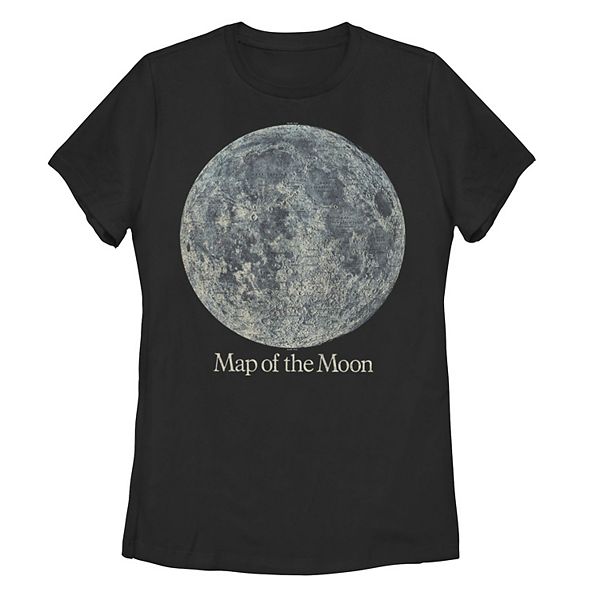 Juniors' Map Of The Moon Poster Tee