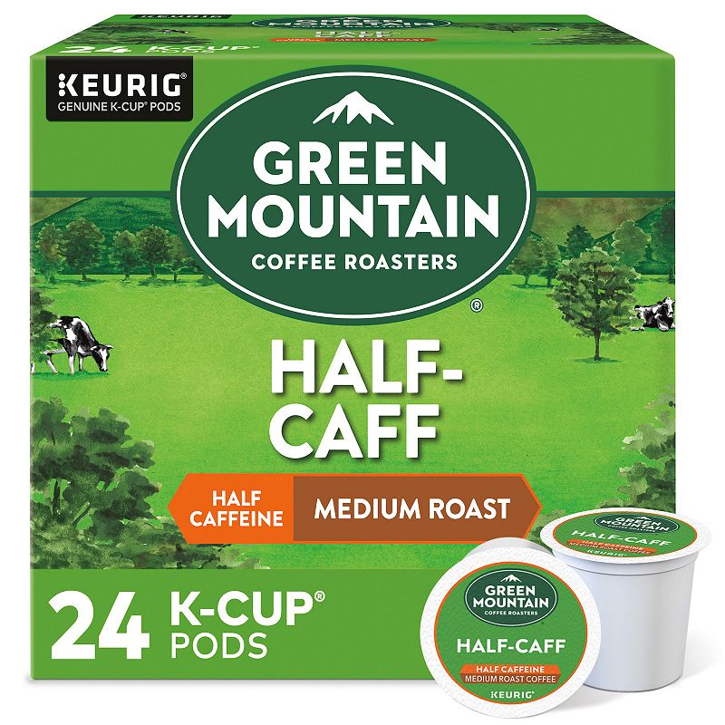 (BBD 03/27/2026).  Green Mountain Coffee - Half Caff Coffee, Keurig Single-Serve K-Cup pods, Medium Roast, 24 Count