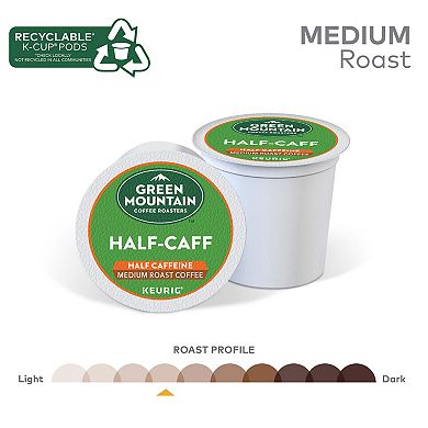 Green Mountain Coffee Roasters Half Caff Coffee, Keurig® K-Cup® Pods, Medium Roast, 24 Count