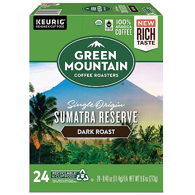 Green Mountain Coffee Sumatra Reserve Coffee, Keurig® K-Cup® Pods, Dark Roast, 24 Count