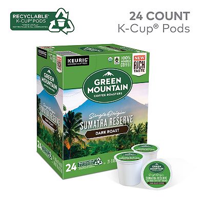 Green Mountain Coffee Sumatra Reserve Coffee, Keurig® K-Cup® Pods, Dark Roast, 24 Count