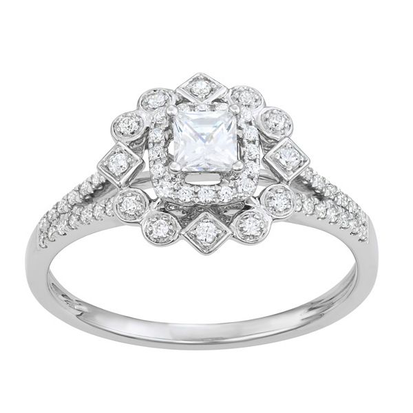 Simply Vera Vera Wang 14k White Gold 1/2 Carat T.W. Diamond Engagement Ring
