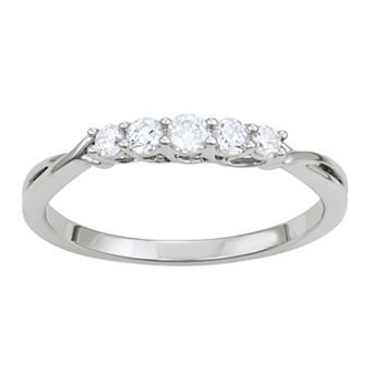 Simply Vera Vera Wang 14k White Gold 1/4 Carat T.W. Diamond 5-Stone Ring