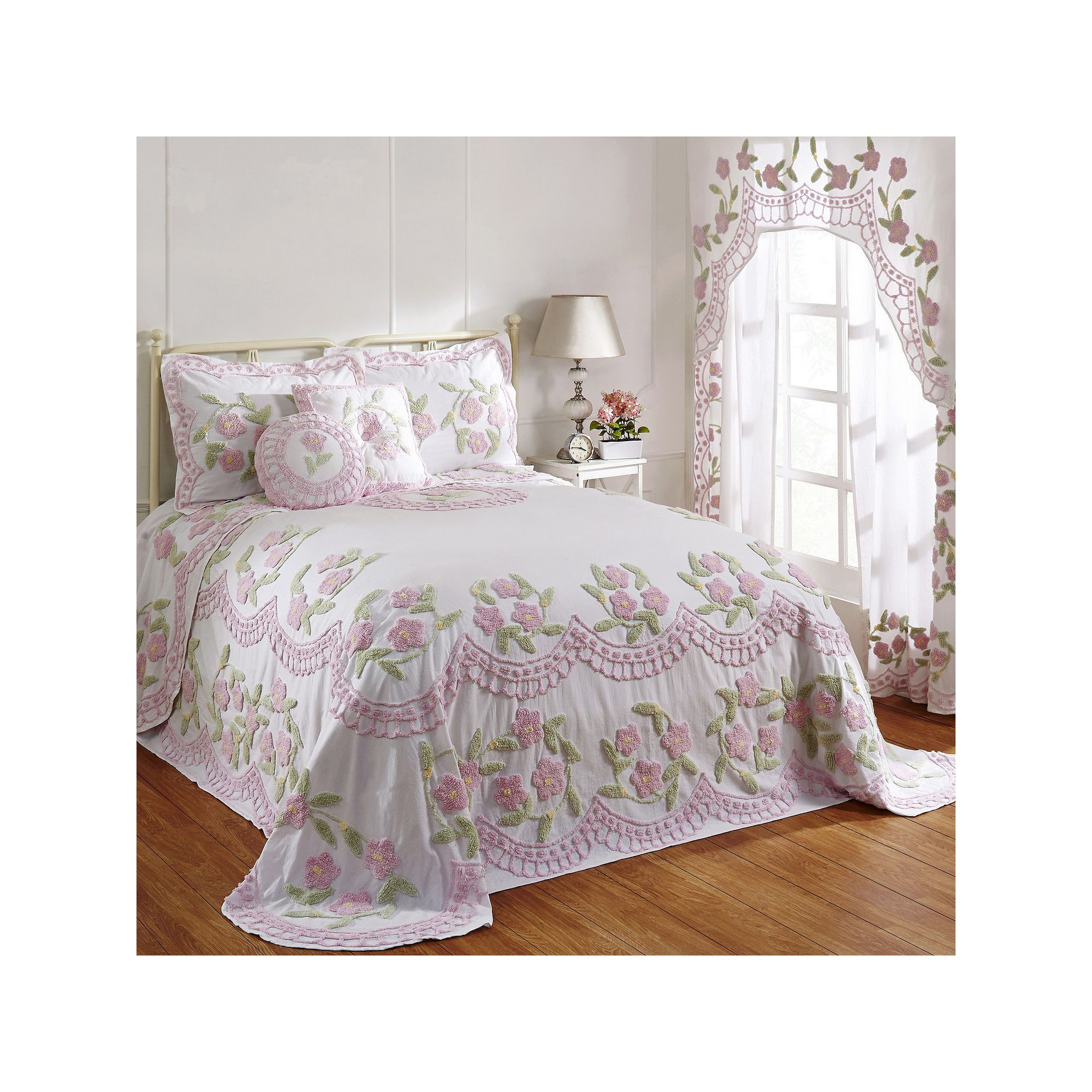 Better Trends Bloomfield Bedspread or Sham, Pink