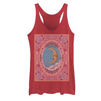 Juniors' Tarot Moon Playing Card Tank Top