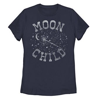Juniors' Moon Child Galactic Text Tee