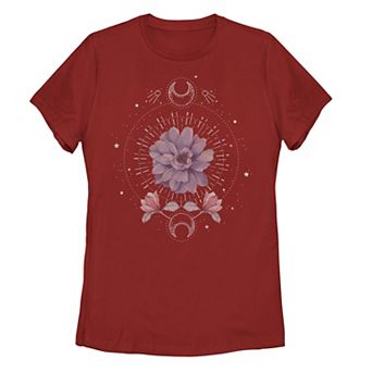Juniors' Flower Moon Floral Graphic Tee
