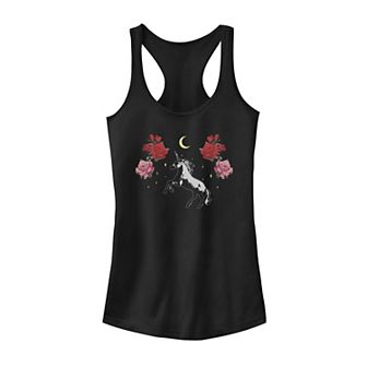 Juniors' Fifth Sun Unicorn, Moon, Flowers Tank Top