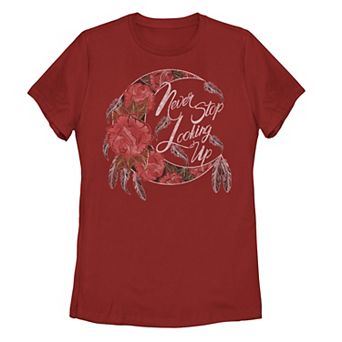 Juniors' Fifth Sun Moon Floral Feathers Graphic Tee
