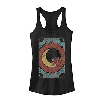 Juniors' Fifth Sun The Moon Tarot Floral Zodiac Graphic Tank Top