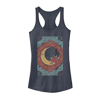 Juniors' Fifth Sun The Moon Tarot Floral Zodiac Graphic Tank Top