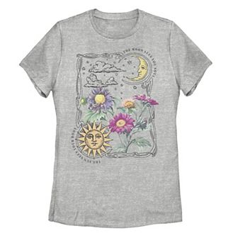 Juniors' Fifth Sun Sun & Moon Galactic Flowers Graphic Tee