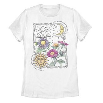 Juniors' Fifth Sun Sun & Moon Galactic Flowers Graphic Tee