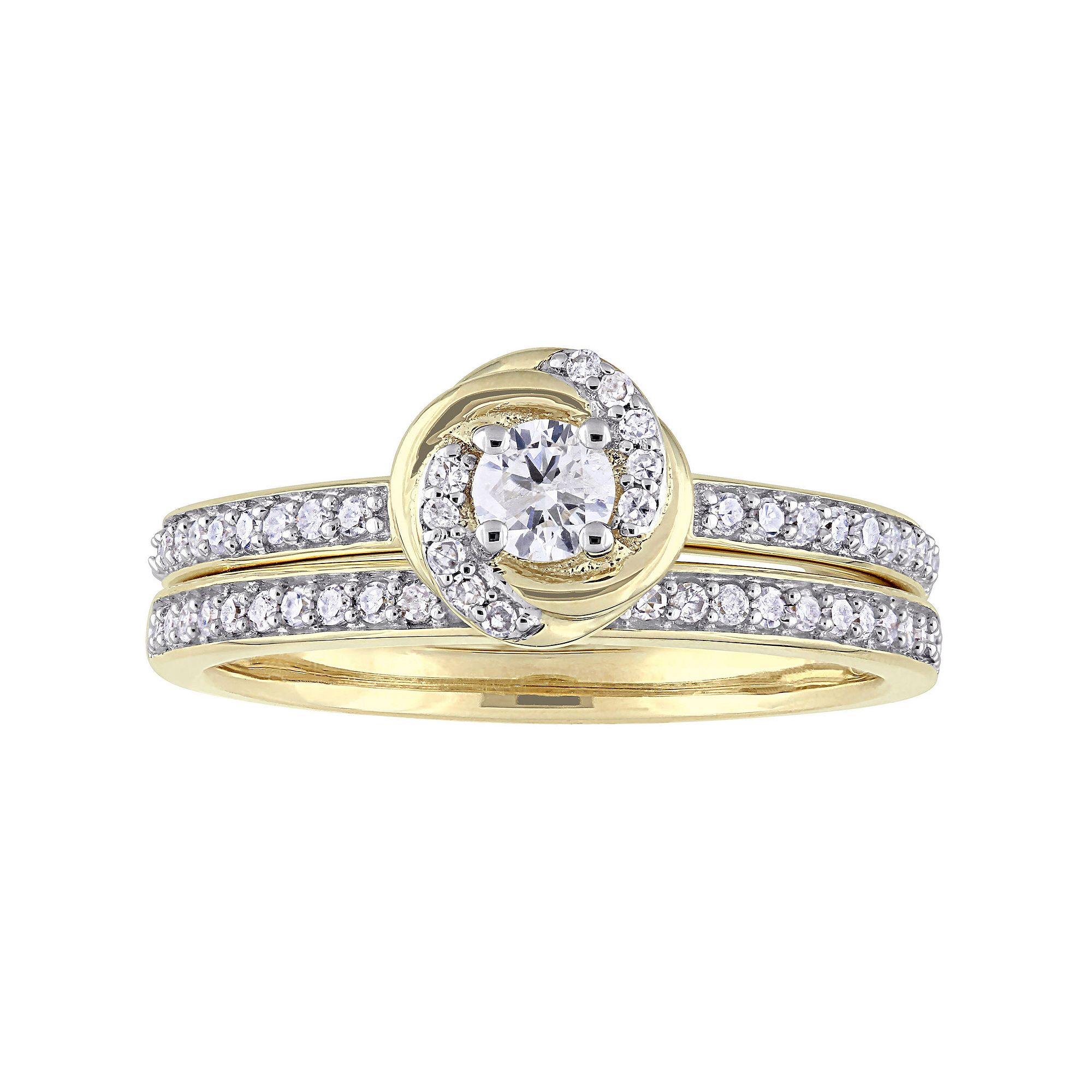 Stella Grace 10k Gold 1/2 Carat T.W Diamond Engagement Ring Set, Womens, S
