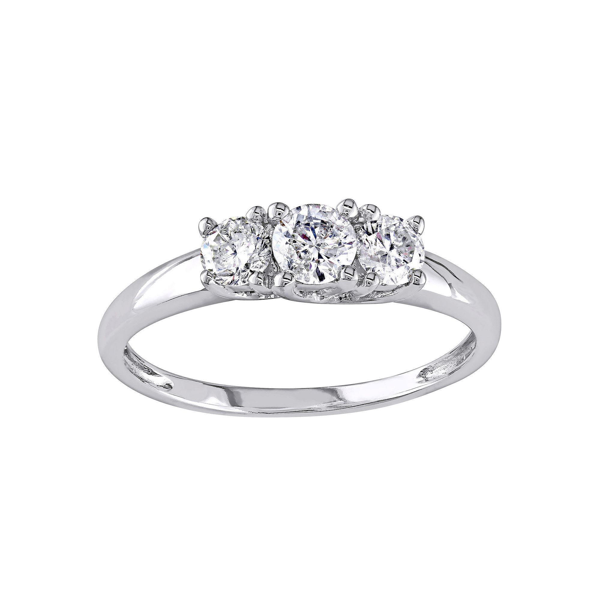 Stella Grace 14k White Gold 1/2 Carat T.W Diamond 3-Stone Engagement Ring, 