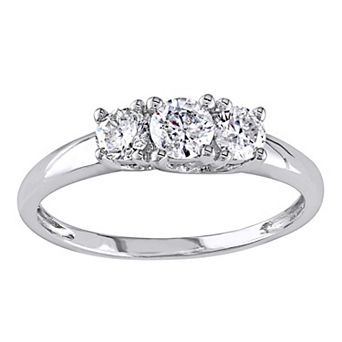 Stella Grace 14k White Gold 1/2 Carat T.W Diamond 3-Stone Engagement Ring