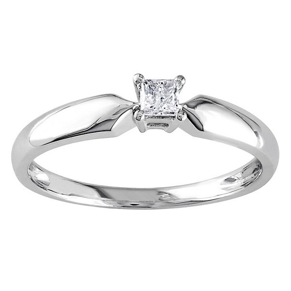 Stella Grace 10k White Gold 1/10 Carat T.W. Diamond Solitaire ...