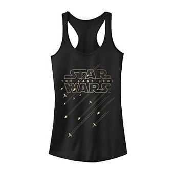 Juniors' Star Wars Last Jedi Gold Platinum Rebel Fleet Logo Graphic Tank Top