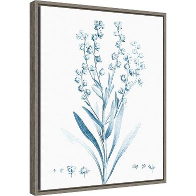 Amanti Art Antique Botanical in Blue I Framed Canvas Wall Art