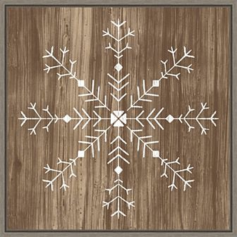 Amanti Art Barnwood Wonderland I Snowflake Framed Canvas Wall Art