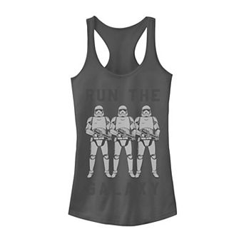 Juniors' Star Wars Last Jedi Run The Galaxy Trooper Graphic Tank Top
