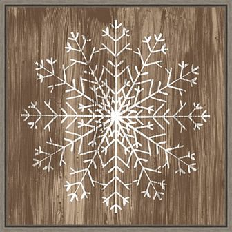 Amanti Art Barnwood Wonderland III Snowflake Framed Canvas Wall Art
