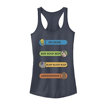 Juniors' Star Wars Character Sounds Colorful Stack Graphic Tank Top