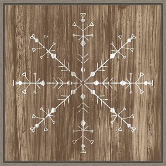Amanti Art Barnwood Wonderland V Snowflake Framed Canvas Wall Art