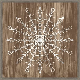 Amanti Art Barnwood Wonderland VI Snowflake Framed Canvas Wall Art